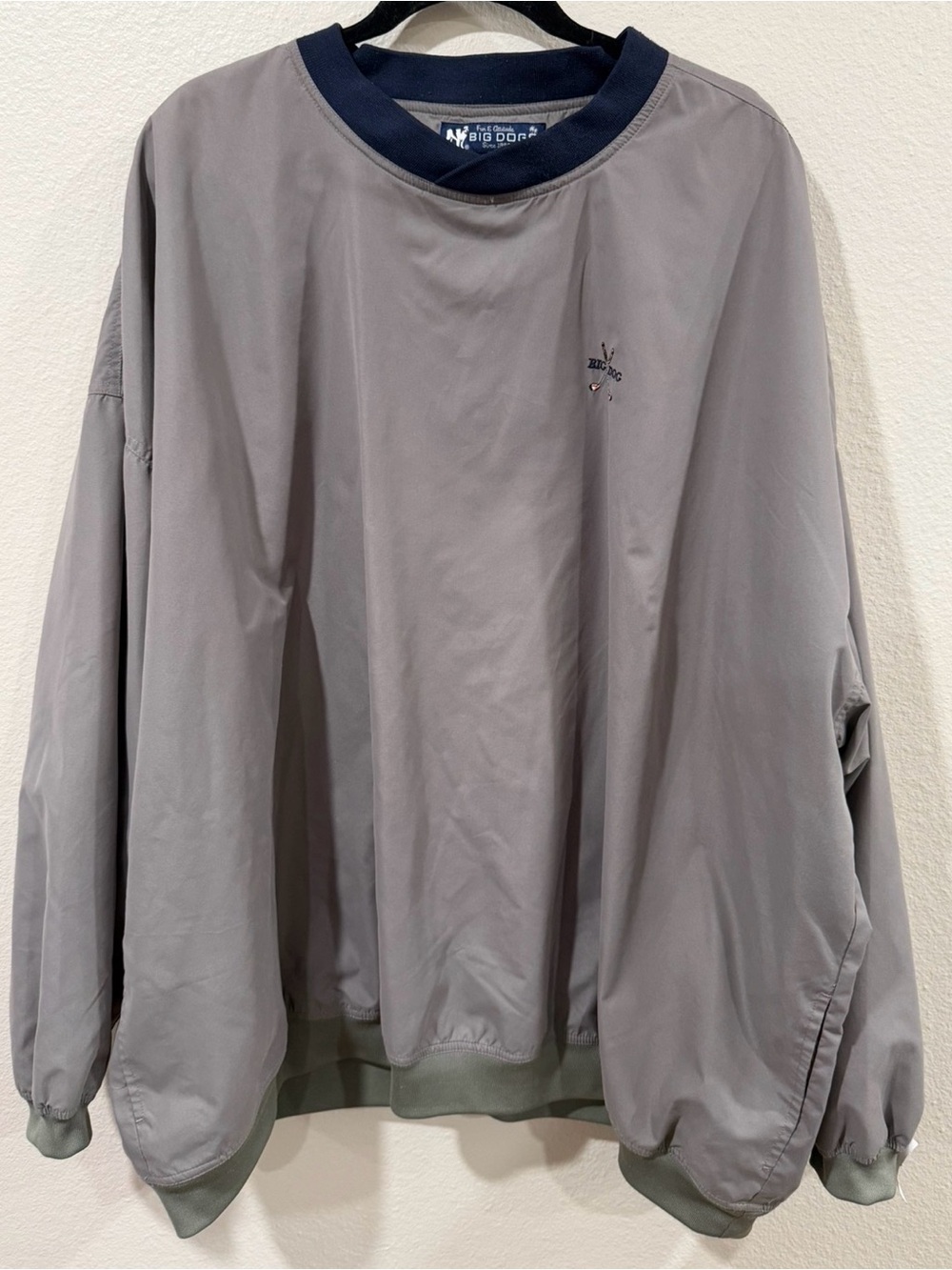 Big‎ Dogs Men’s Gray Crew Neck Windbreaker Jacket size 3X